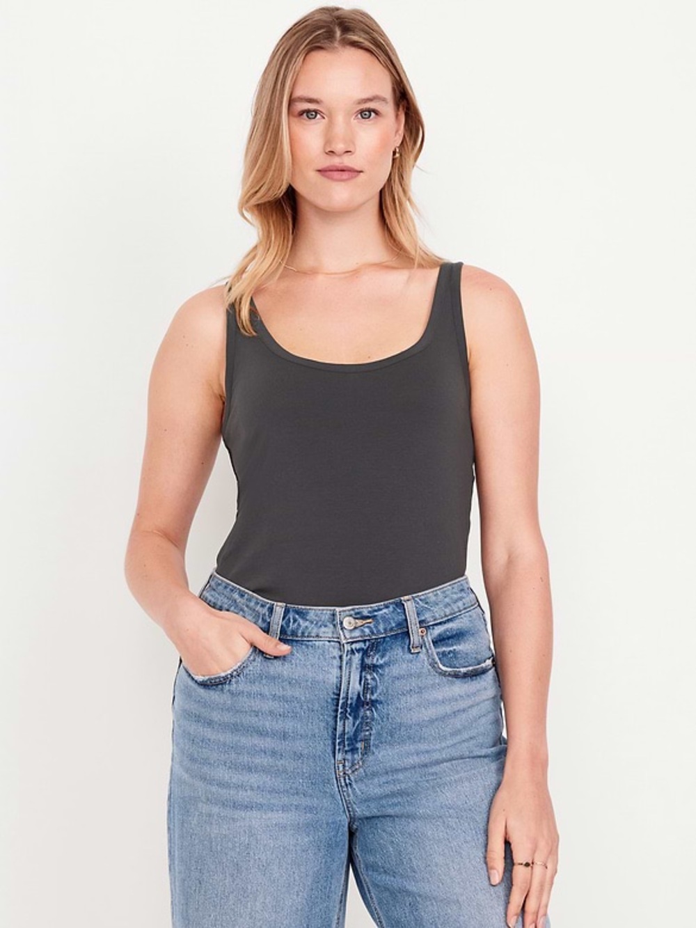 NWT Old Navy XL Charcoal Grey Classic Scoop Neck Tank Top